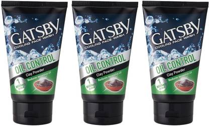 GATSBY Japan Cooling- Oil Control, (Set of 3) Face Wash