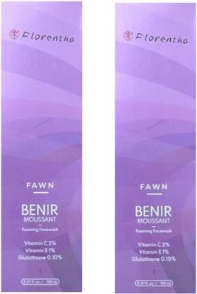 FLORENTHA BENIR MOUSSANT FOAMING FACEWASH FOR BRIGHTEING & SOFT SKIN PACK OF 150ml x 2 Face Wash