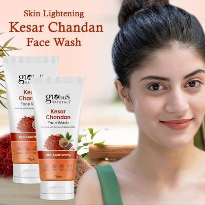 Globus Naturals Kesar Chandan Skin Lightening, Set of 2 Face Wash