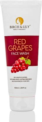 Birch and Lily Red Grapes Brightening, Nourishing | with Grape Extract & Vitamins A, C, E | SLS Free Face Wash
