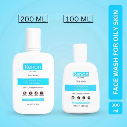 Renon 2% Salicylic Acid And 2 % Niacinamide Suphate And Paraben Free Facewash | Neem And Aloe Vera Extract |Oily Skin Face Wash