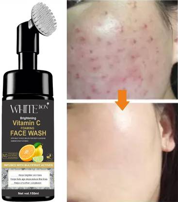 white bon Brightening Vitamin C Foaming with Built-In Face Brush for deep cleansing - No Parabens, Sulphate, Silicones Face Wash