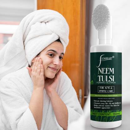 Floarkart Neem Tulsi  For Oil Control __ Glowing Clear Skin Tone, Removes Tan Face Wash