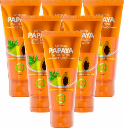 MORVIN Papaya Whitening  Pack Of 6 Face Wash