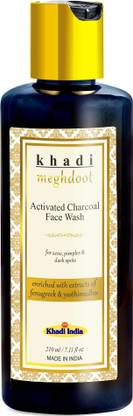 KHADI MEGHDOOT Activated Charcoal  for Acne, Pimples & Dark Spots Face Wash