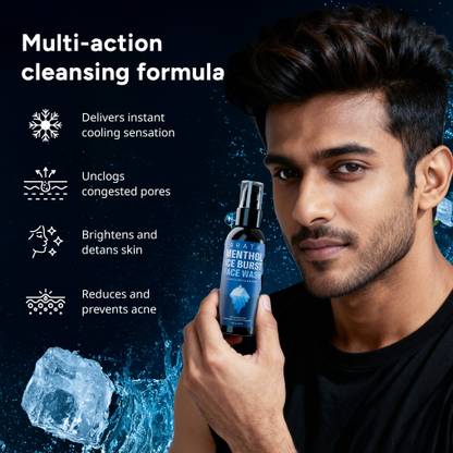 ARATA Menthol Ice Burst with 1% Salicylic Acid | Treats Acne & Pimples | All Skin Types Face wash Face Wash (100 ml)