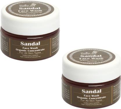 RUSTIC ART Organic Sandal Concentrate|Tan Free Glowing Skin (Pack of 2) Face Wash