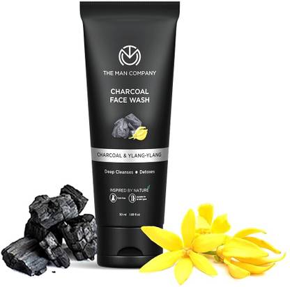 THE MAN COMPANY Charcoal Face Cleanser for Oily Skin with Ylang Oil & Argan Face Wash