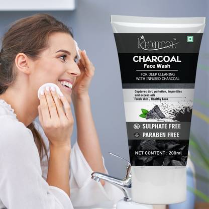 Remitol Charcoal  For Healthy & Hydrated,- Keeps Skin Healthy,- Men Women Face Wash