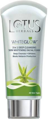 LOTUS HERBALS Whiteglow 3 In 1 Deep Cleansing Skin Whitening Facial Foam Face Wash