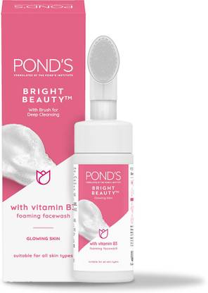 PONDs Bright Beauty Foaming Brush Facewash for Glowing Skin, Deep Clean Pores Face Wash  (150 ml) at Rs. 179