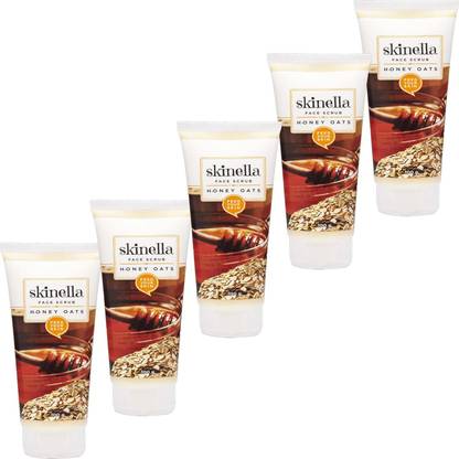 MOSKLIN HONEY & OATS FACE SCRUBS FOR BLACKHEADS & TAN REMOVAL SKIN PACK OF 100ml x 5 Face Wash