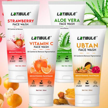 Latibule Daily AloeVera & Strawberry  for Balanced,Hydrated,and Healthy-Looking Skin Face Wash
