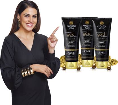 Ayouthveda Sparkling Gold (pack of 3)(100ml each) Face Wash
