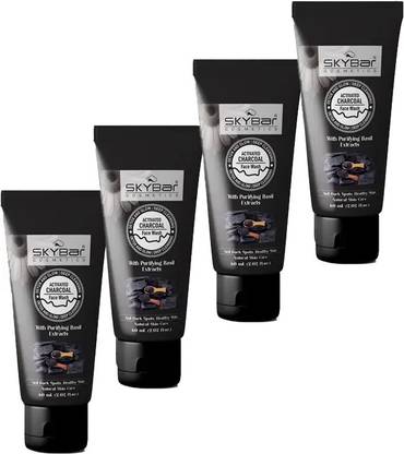 Genziva Skybar Activated Charcoal  - (Pack of 4 – 60ml each, Total 240ml) Face Wash
