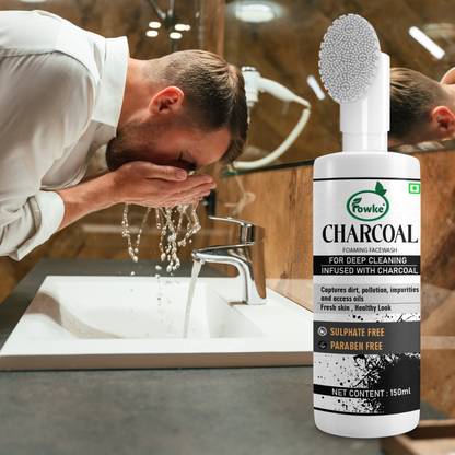 Fowke Charcoal For Men & Women For Oil Control `` Glowing Fresh Skin Tone Face Wash