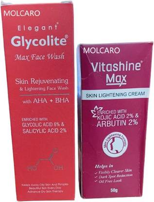 MOLCARO GLYCOLITE MAX FACE WASH AND VITASHINE MAX CREAM COMBO Face Wash
