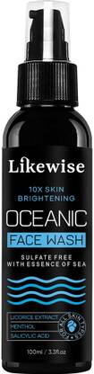 Likewise Fights Acne & Pimples, Oil Control, Cooling & Refreshing Feel, 10x Skin Brightening For All Skin Type with Salicylic Acid | Oceanic  Face Wash