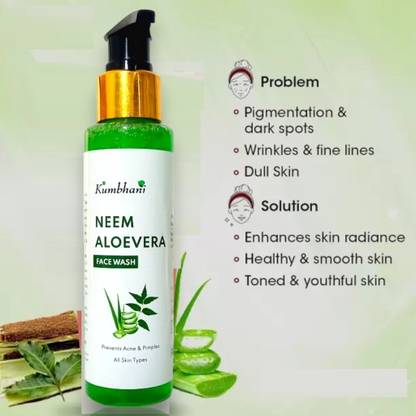 Kumbhani Natural Actives of Aloevera, Tea Tree, Neem & Aloevera Men & Women Face Wash
