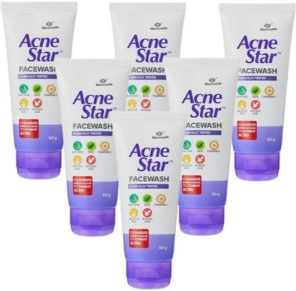 MANKIND Acnestar  50g Pack of 6 Face Wash
