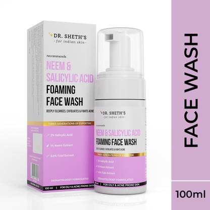 Dr. Sheth's Neem & Salicylic Acid Foaming Facewash for Acne Control Face Wash