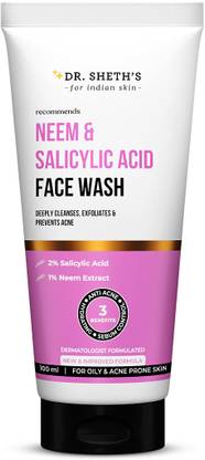Dr. Sheth’s Neem & Salicylic Acid , Deeply Cleanses, Exfoliates and Prevents Acne Face Wash