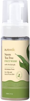 AURAVEDIC Foaming Face wash for Acne and pimples with Tea tree oil for Acne Prone Skin. Face Wash