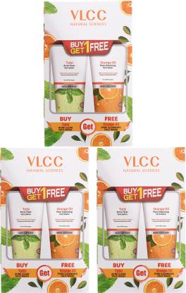 VLCC Tulsi Acne with FREE Orange Oil  -B1G1 (Pack of 3) Face Wash