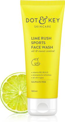Dot & Key Lime Rush Sports Facewash for excess oil control, deeply cleanses dirt & sweat Face Wash