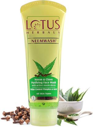 LOTUS HERBALS HERBALS NEEMWASH Neem & Clove Purifying  with Active Neem Slices Face Wash