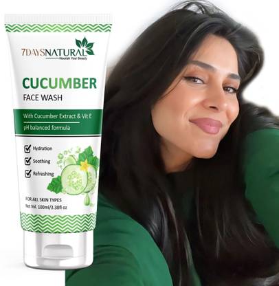 7days natural Gentle Cucumber Infused  for Fresh, Nourished Skin All Day-100 ml Face Wash