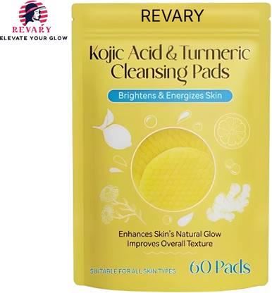 revary Turmeric & Kojic Acid Cleansing Pads | Hydrating & Brightening Wipes