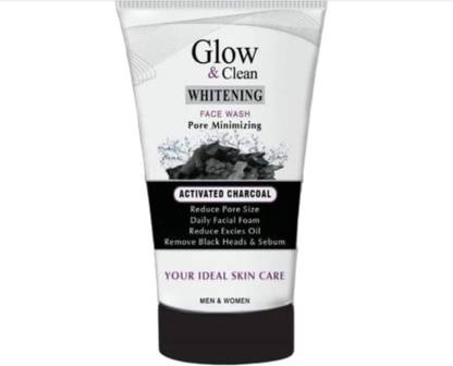 Glow & Clean Glow & Clean Whitening  with Activated Charcoal – Pore Minimizing | Blackhead & Oil Control For Men & Women Face Wash