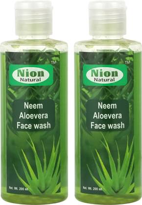 Nion Natural Controls Excess Oil & Removes Dirt, Non Drying Neem & Aloe Vera Gel Face Wash