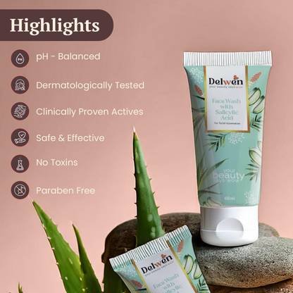DELWEN 2% Salicylic Acid  with Aloe Vera Face Wash