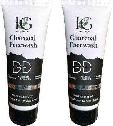 DOOMSDAY IG CHARCOAL FACEWASH FOR DEEP CLEASING GLOWING SKIN PACK OF 100ml x 2 Face Wash