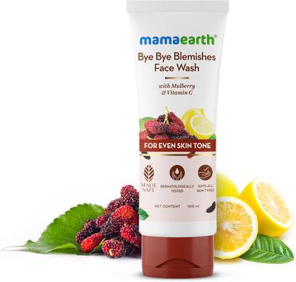 मंकलोएम Bye Bye Blemishes Face Wash with Mulberry and Vitamin C for Even Skin Tone - 100 ml Gently Cleanses | Reduces Dark Spots | Brightens Skin | Reduces Pigmentation | Niacinamide फेस वॉश