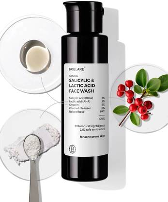 BRILLARE Salicylic & Lactic Acid , Acne Prone Skin, 100% natural facewash Face Wash  (100 ml)