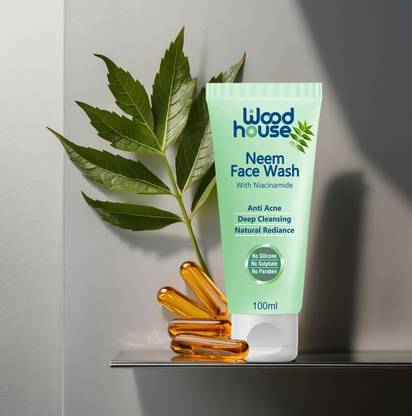 Wood House NIACINAMIDE, NEEM, TURMERIC for Natural Radiance Deep Cleansing & Acne Free Skin Face Wash
