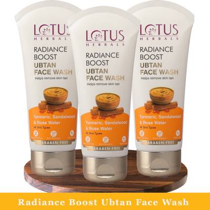 LOTUS HERBALS Radiance Boost Ubtan Facewash ( Pack of 3 ) ( 100g * 3 ) Face Wash