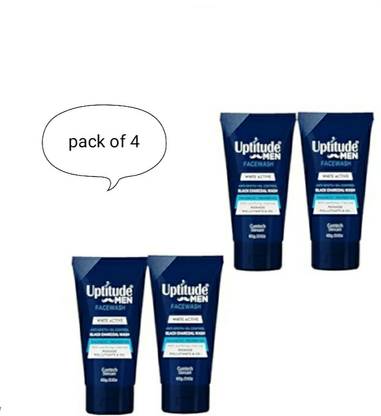 Uptitude men charcoal face wash pack of 4 Face Wash