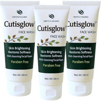 Cutisglow Skin Brightening , Fades Blemishes, Hyperpigmentation, Dark Spots, Curcuma Longifolia (Pack of 3) Face Wash