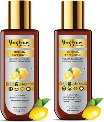 Yogkam Ayurveda Vitamin c face wash for glowing skin - Pack of 2 Face Wash