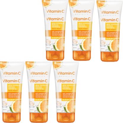 NG MART NEW VITAMIN - C GLOW REVIVING FACEWASH FOR DULLNESS & GLOWING SKIN PACK OF - 6 Face Wash