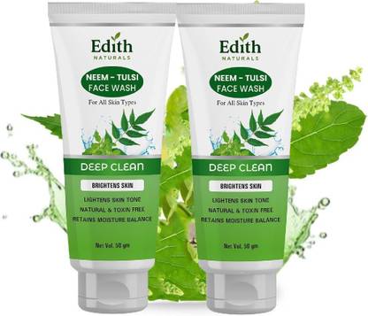 EDITH NATURALS Neem & Tulsi I Reduce Dark Spots I SLS & Paraben Free -  Face Wash