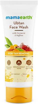 Mamaearth Ubtan Natural for All Skin type with Turmeric & Saffron for Tan removal and brightning Face Wash