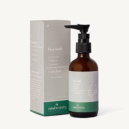 Raw Beauty Gel No Fuss Brightening,  for All Skin Types, 120ml Face Wash