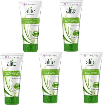FLORENTHA ALITE ACTIVE NEEM FACEWASH FOR ACNE HEALTHY & GLOWING PACK OF- 70g x 5 Face Wash