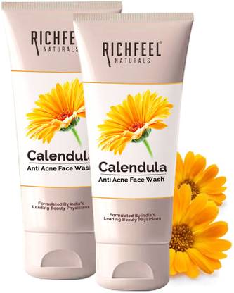 RICHFEEL Anti-Acne Calendula  | For Acne & Pimple 100 g (Pack of 2) Face Wash