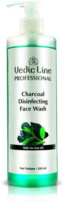 Vedic Line Charcoal Disinfecting  Reduce Acne & Impurities For Clear skin, Face Wash